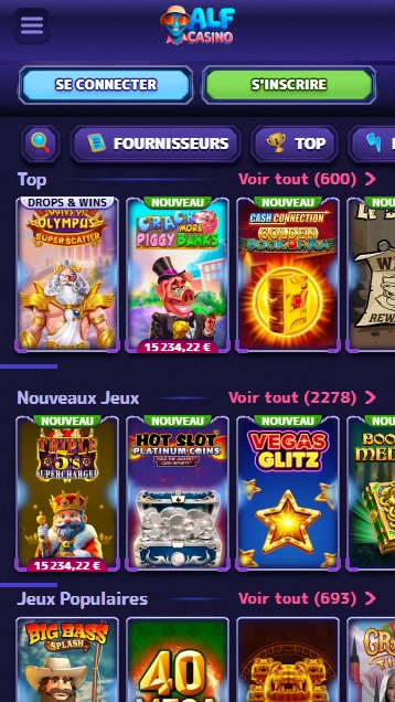 Jeux au AlfCasino Gagner Gros sur Machines à Sous au Casino Alf 2026