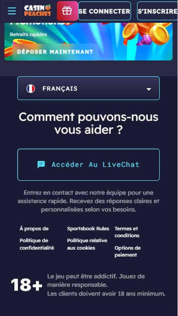 Plateforme du Casino Peaches en Ligne avec Avis Réel par Francophones