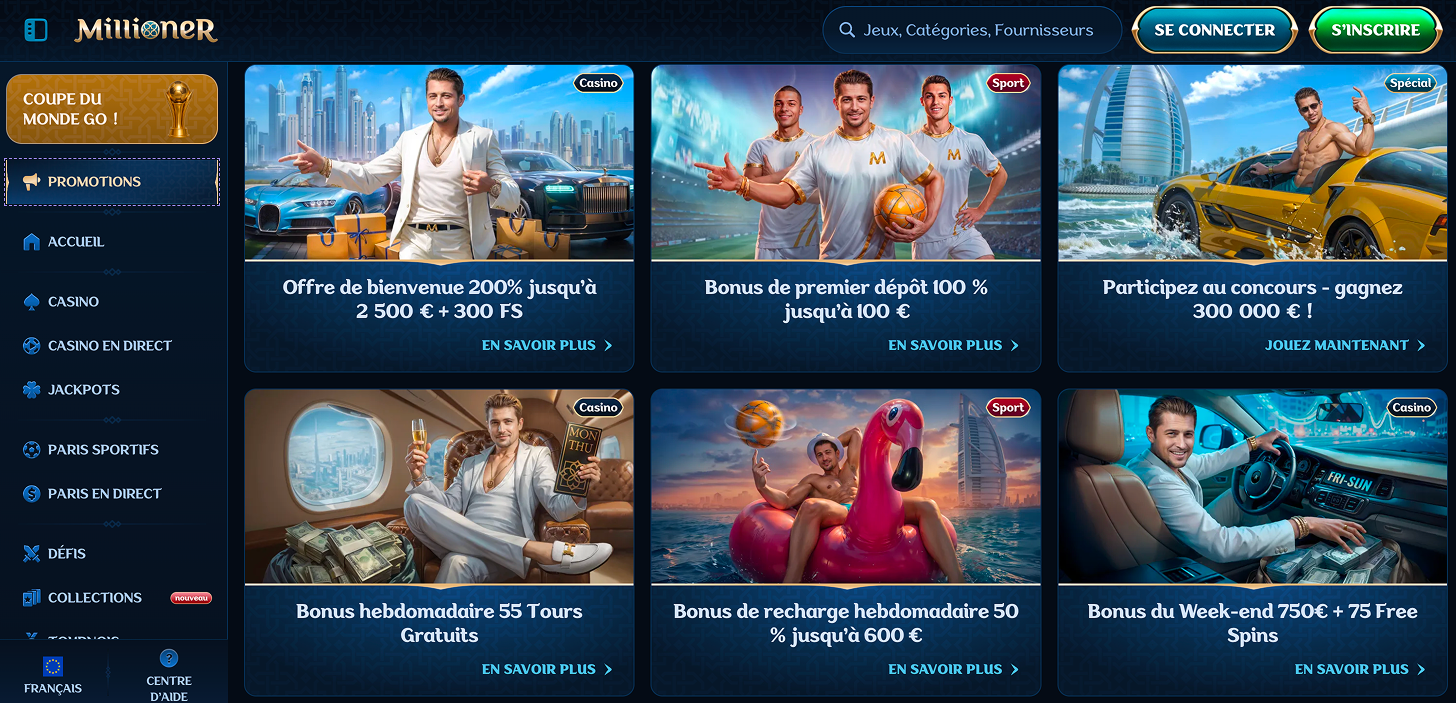 Bonus Sur Casino en ligne Millioner MillionerCasino Bonus
